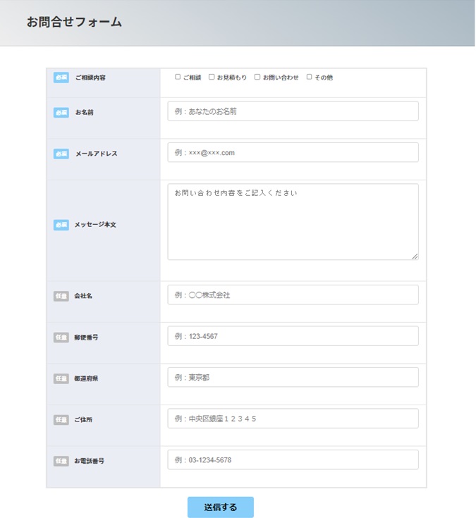 WordPressコンタクトフォームをさらにカスタマイズした画面図
