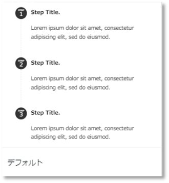 「ステップ」ブロックのデフォルトスタイル例
